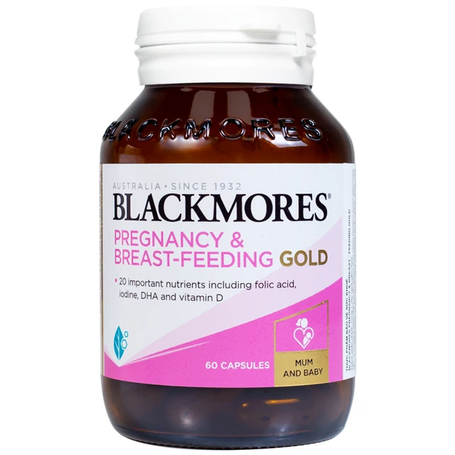 Viên hỗ trợ sức khỏe phụ nữ mang thai Blackmores Pregnancy & Breast - Feeding Gold (60 viên).webp