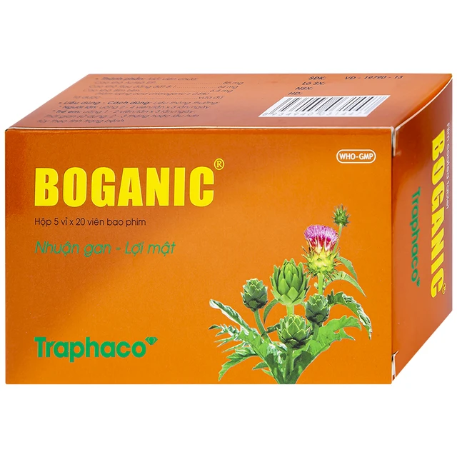 Viên nén Boganic hỗ trợ các bệnh lý về gan, mỡ máu, giải độc gan (5 vỉ x 20 viên).webp