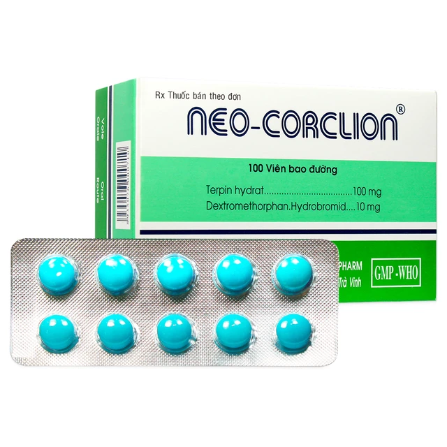 Viên nén Neo-Corclion TV.Pharm điều trị ho, long đờm, ho mãn tính (10 vỉ x 10 viên).webp