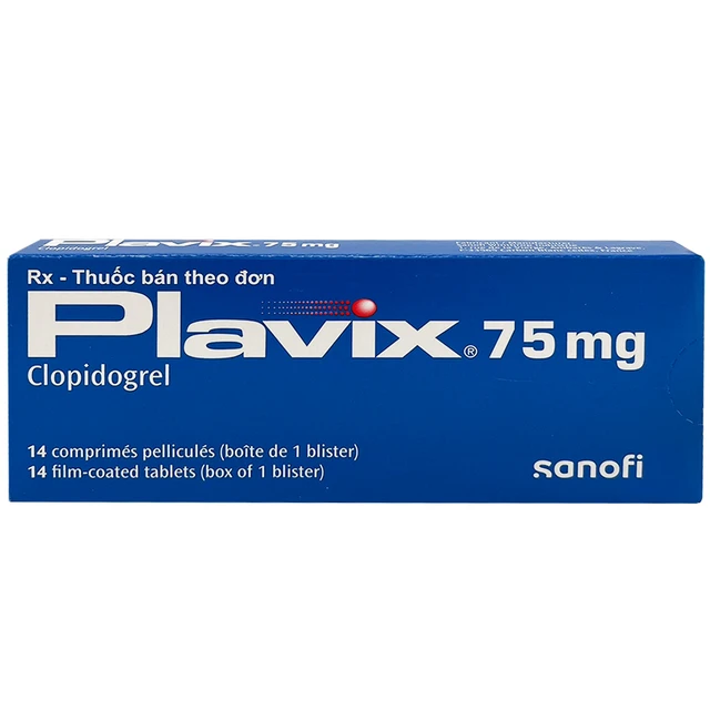 Viên nén Plavix 75mg phòng ngừa thành lập cục máu đông, huyết khối (1 vỉ x 14 viên).webp