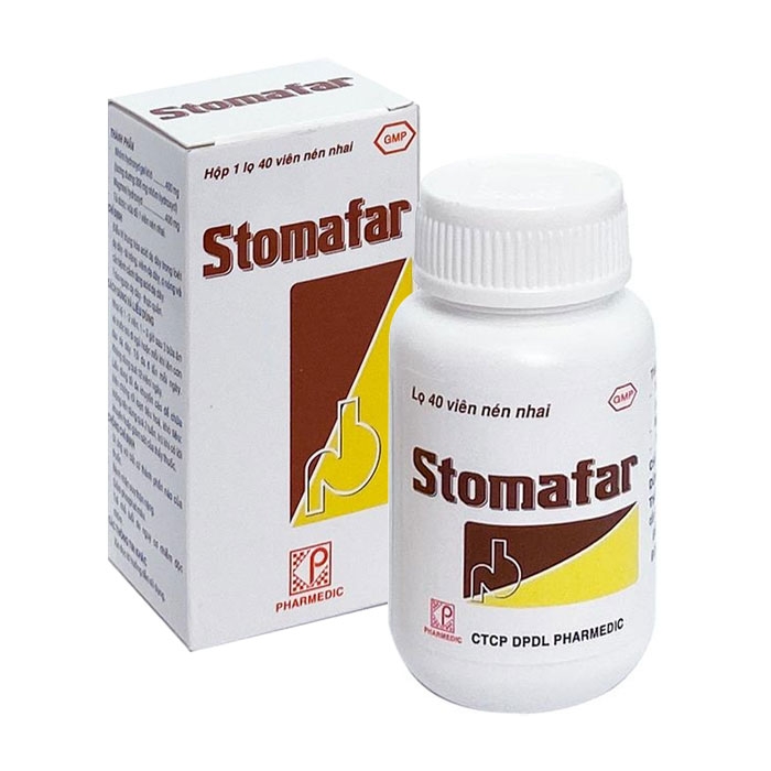 Viên nhai Stomafar Pharmedic điều trị trung hòa acid dạ dày (40 viên).jpg