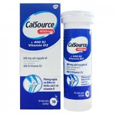 Viên sủi Calsource 600mg+ 400IU Vitamin D3 - phòng ngừa và điều trị thiếu canxi, vitamin D (10 viên).jfif