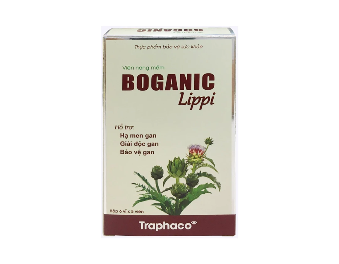 Viên uống Boganic Lippi giải độc, tăng cường chức năng gan (Hộp 6 vỉ x 5 viên).webp