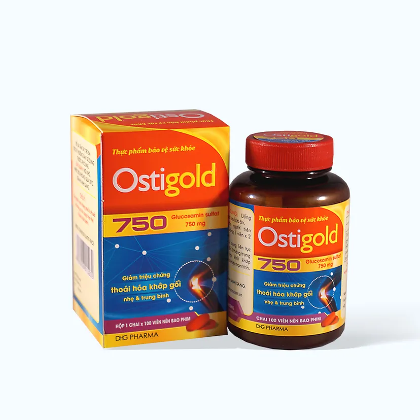 Viên uống DHG Ostigold hỗ trợ xương khớp 750mg (Hộp 100 viên).webp