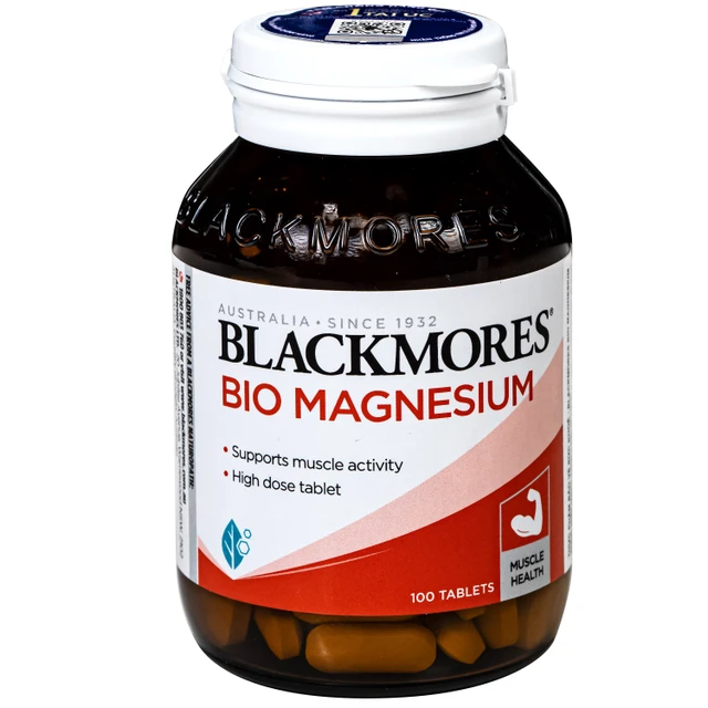 Viên uống hỗ trợ cơ bắp, giảm chuột rút Blackmores Bio Magnesium (100 viên).webp