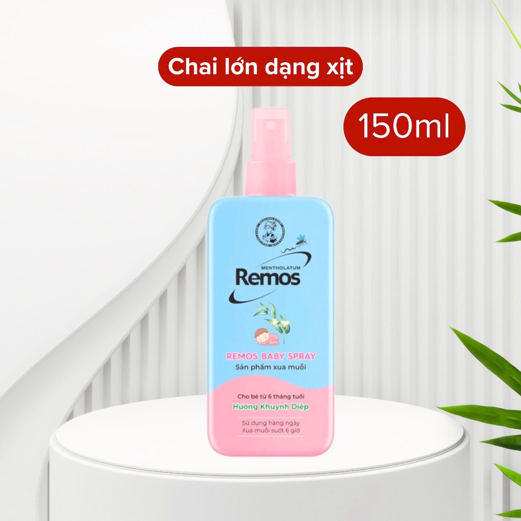 Xịt chống muỗi Remos Baby Spray - Hương Khuynh Diệp Chai Xịt 150ml.jpg