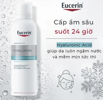 Xịt khoáng Eucerin Hyaluron Mist Spray cung cấp độ ẩm, làm dịu da (150ml).webp