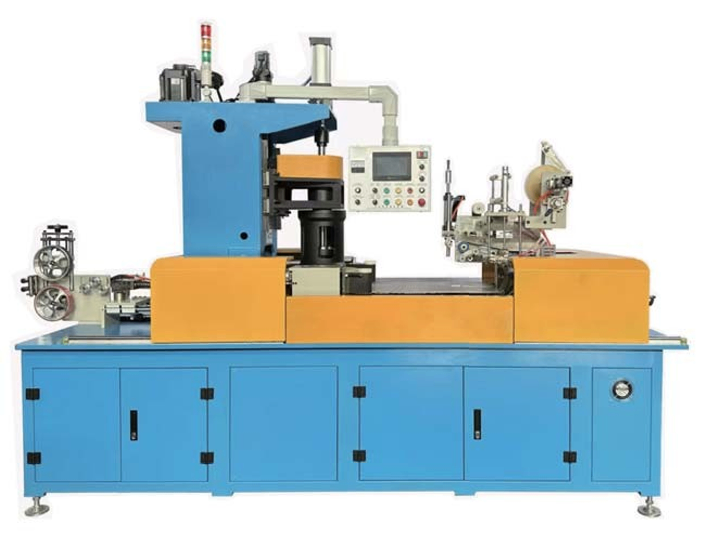 Máy tích hợp cuộn dây (lắc đĩa) và bọc màng hoàn toàn tự động