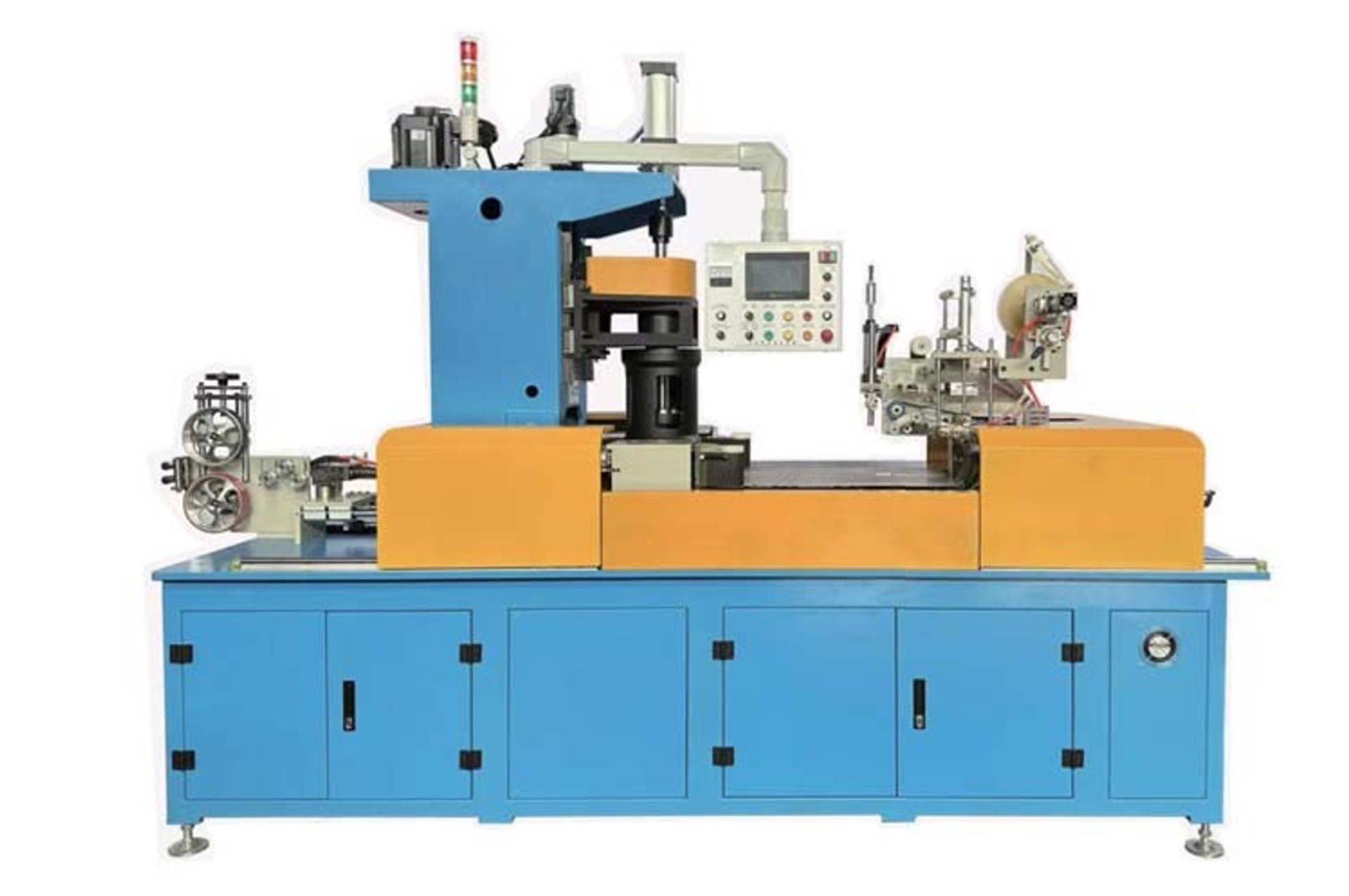 Máy tích hợp cuộn dây (lắc đĩa) và bọc màng hoàn toàn tự động
