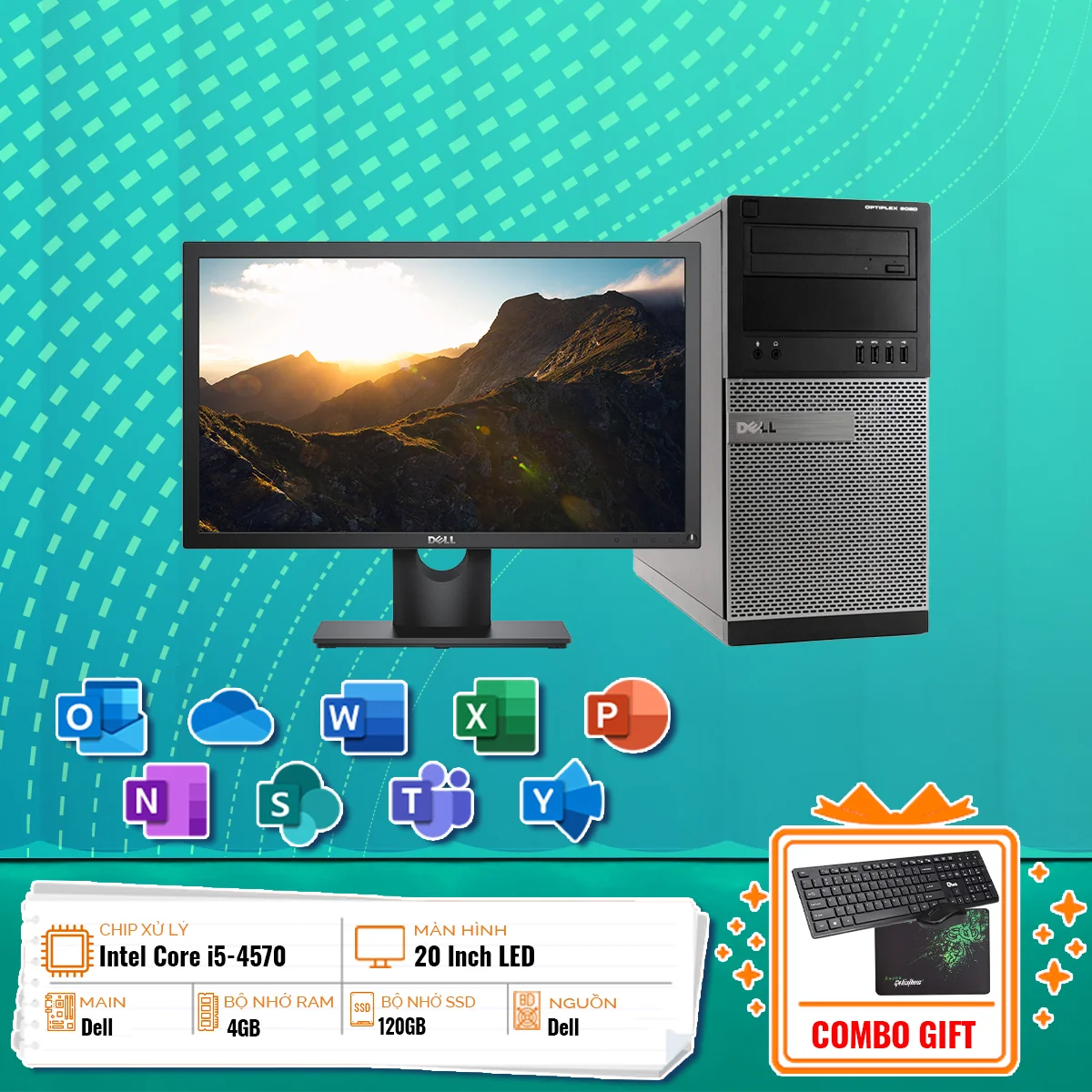 Máy Tính Bàn Dell Cũ i5/8GB/120GB