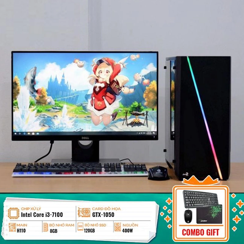PC Gaming Cũ i3/8GB/120GB/GTX-1050