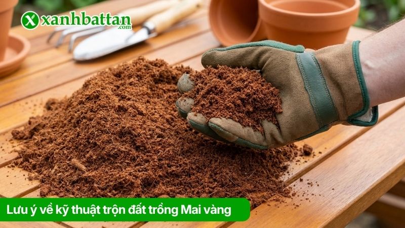Lưu ý về kỹ thuật trộn đất trồng Mai vàng