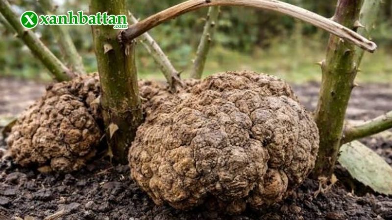 Biểu hiện bệnh u sùi trên hoa Hồng?