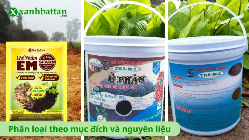 Phân loại theo mục đích và nguyên liệu