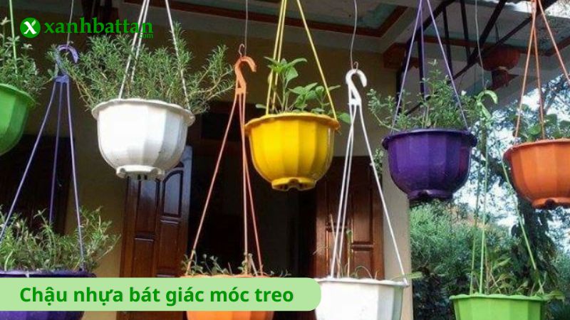 Chậu nhựa bát giác móc treo