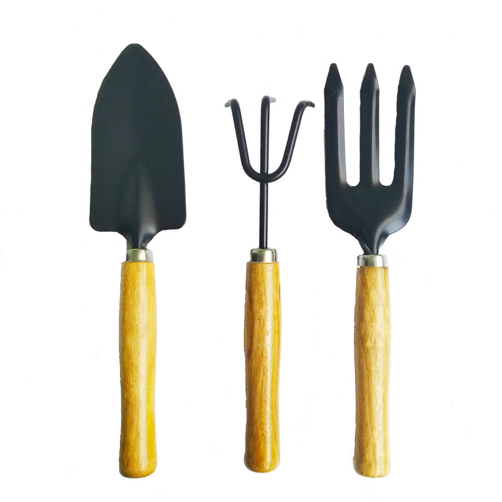 Bộ 3 Món Dụng Cụ Làm Vườn Mini Cán Gỗ Garden Tool