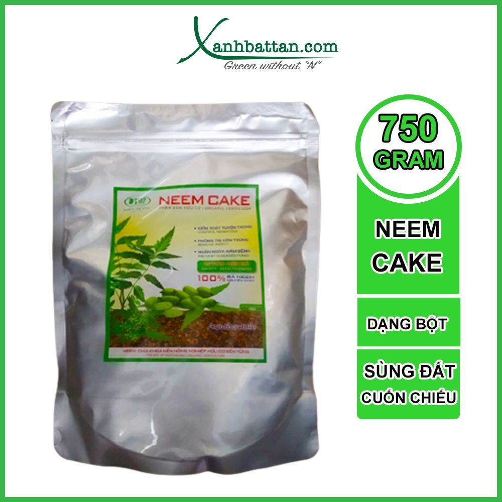 Phân Hữu Cơ Neem Cake DT02 Trừ Cuốn Chiếu, Sùng Đất, Rệp Đất, Côn Trùng Gây Hại 750 Gram