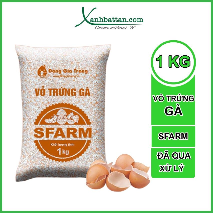 Giá Thể Vỏ Trứng Gà Sfarm Đã Qua Xử Lý 1 Kg