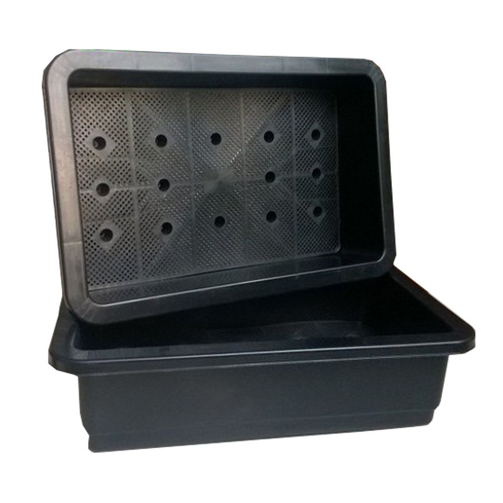 Khay (Chậu) Trồng Rau Sạch Hình Chữ Nhật Siêu Bền 65x42x16cm Màu Đen