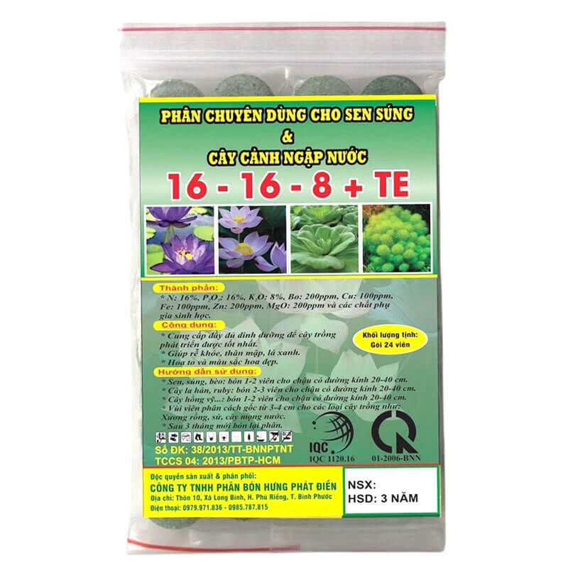 Phân Bón Sen Súng Và Cây Ngập Nước NPK 16-16-8+TE
