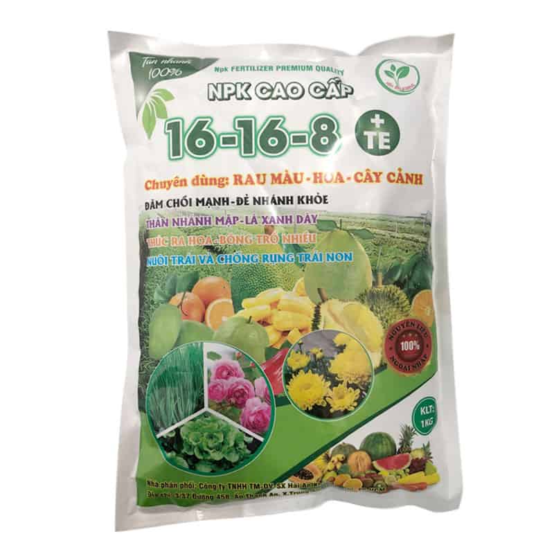 Phân Bón NPK 16-16-8+TE Cho Hoa Hồng - Cây Kiểng Và Rau Màu