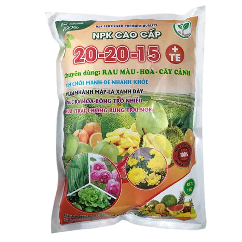 Phân Bón NPK 20-20-15+TE Cho Hoa Hồng - Cây Kiểng Và Rau Màu