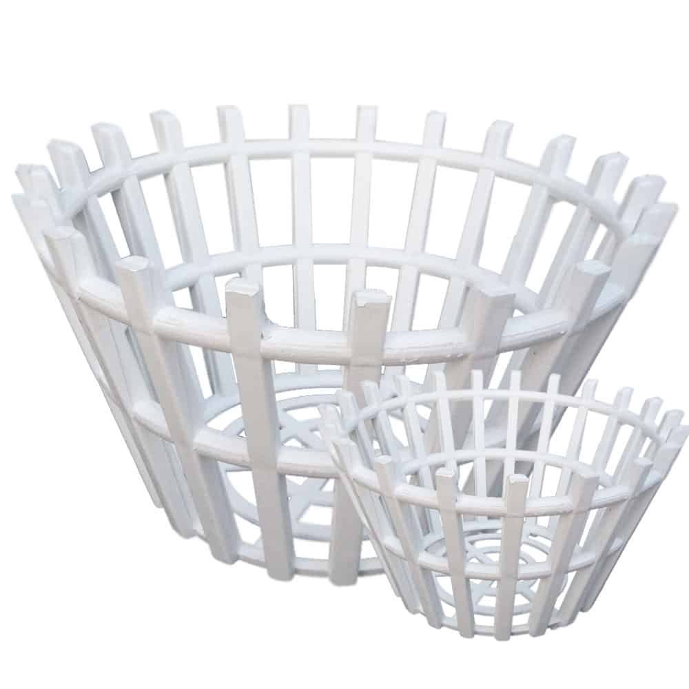 Chậu Nhựa Trồng Lan Giả Gỗ Nhiều Kích Cỡ Màu Trắng