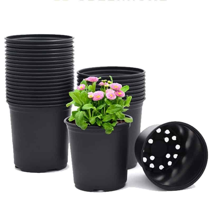 Chậu Nhựa Đen Cứng Trồng Cây Nhiều Kích Cỡ, Thoát Nước Tốt, Siêu Bền