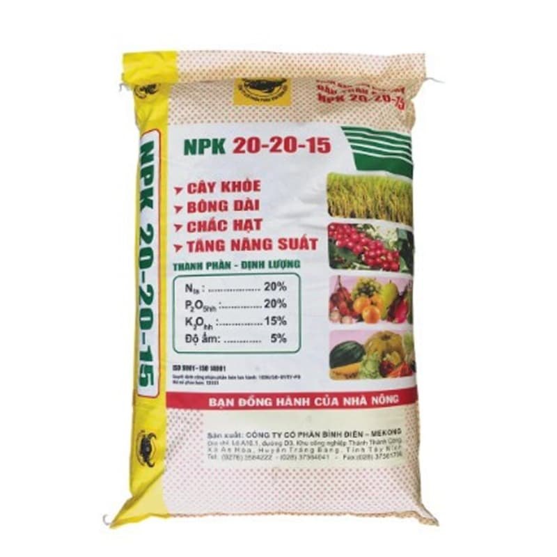 Phân Bón NPK 20-20-15 Đầu Trâu Bao 50kg
