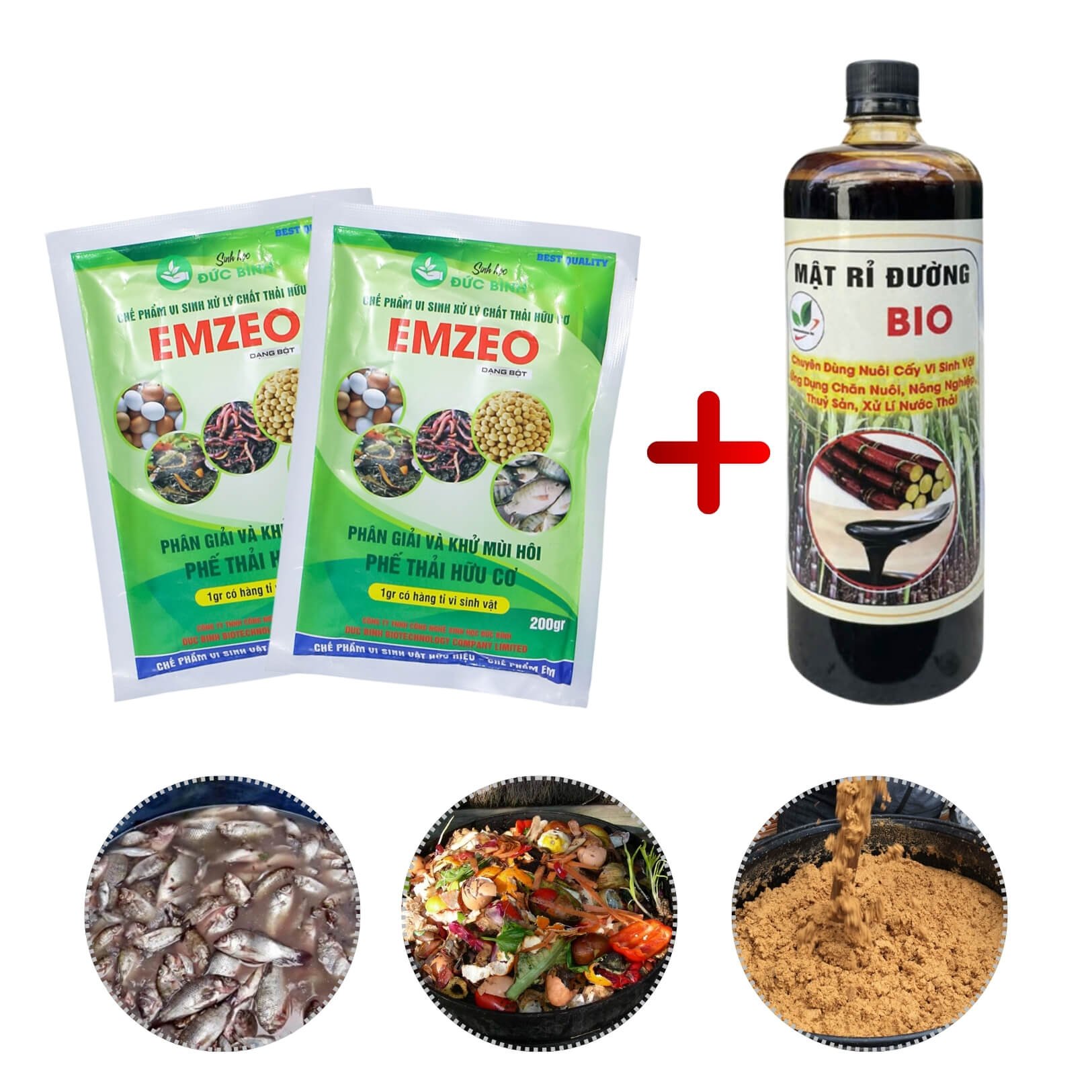 Combo 2 Gói Emzeo Khử Mùi Hôi Và 1 Lít Mật Rỉ Đường Nguyên Chất