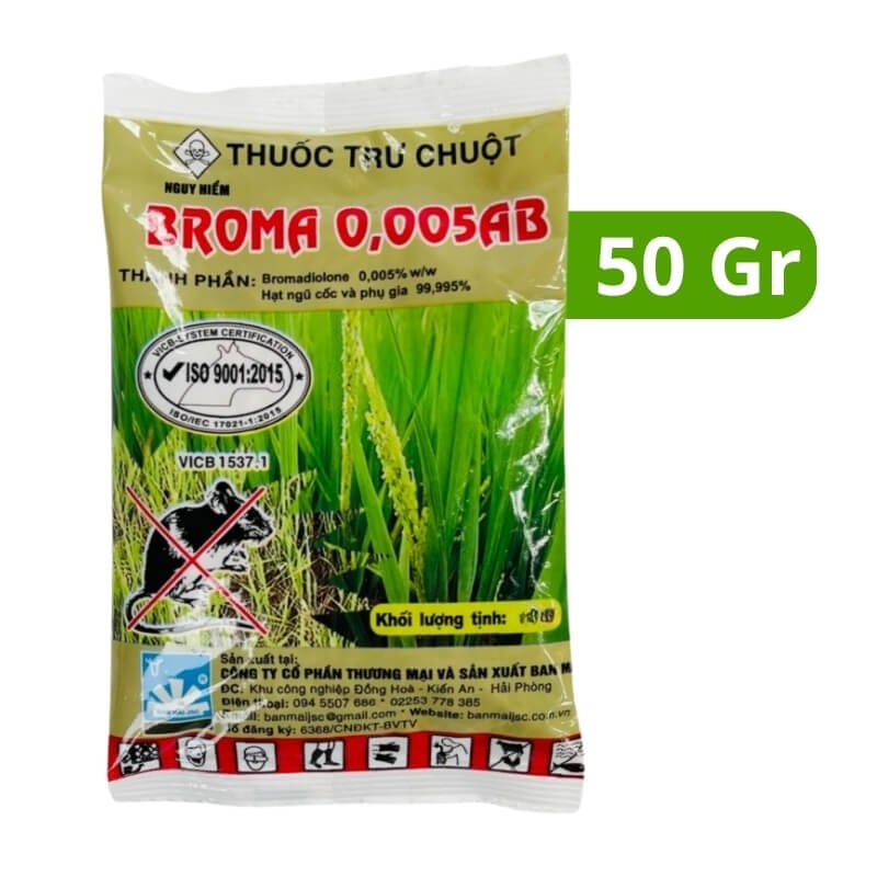 Thuốc Diệt Chuột Sinh Học Broma: Chết Ngoài Sáng, Sinh Học An Toàn - 50 Gram
