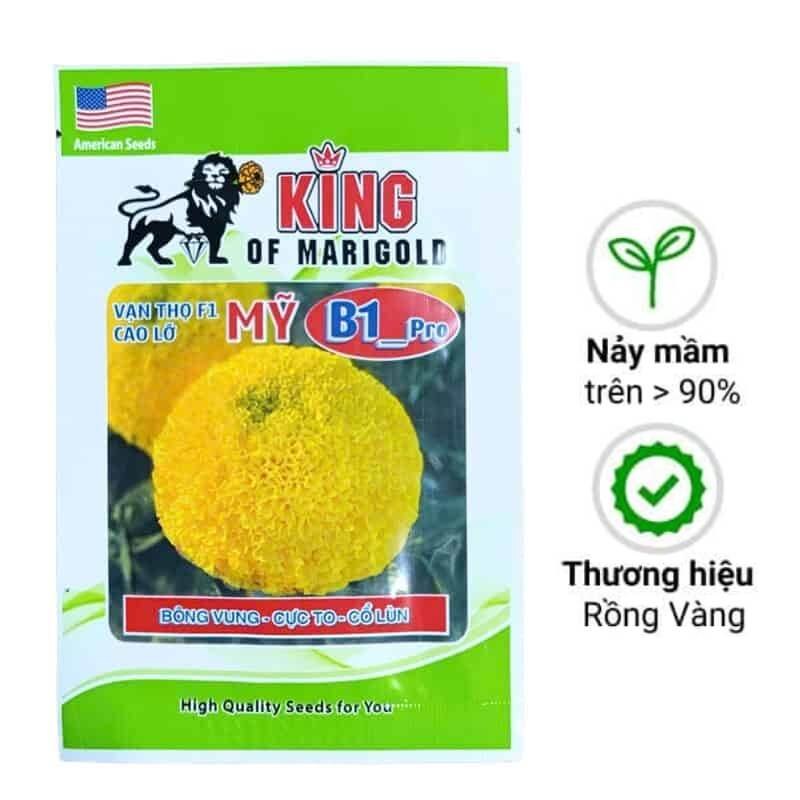 Hạt Giống Vạn Thọ Rồng Vàng B1 Cao Lỡ - Bông Vung - Cổ Lùn