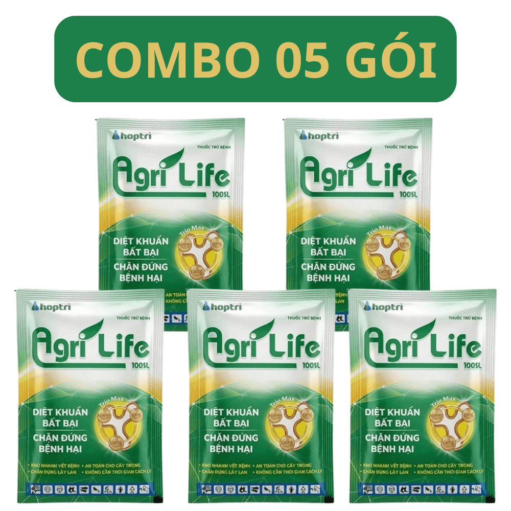 AGRILIFE 100SL HỢP TRÍ | Thuốc Hữu Cơ Trừ Nấm Bệnh Và Vi Khuẩn - COMBO 05 GÓI