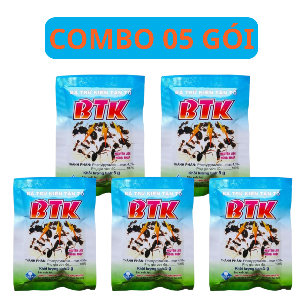 Bả Diệt Kiến Tận Ổ BTK Diệt Nhanh Các Loại Kiến - COMBO 05 GÓI