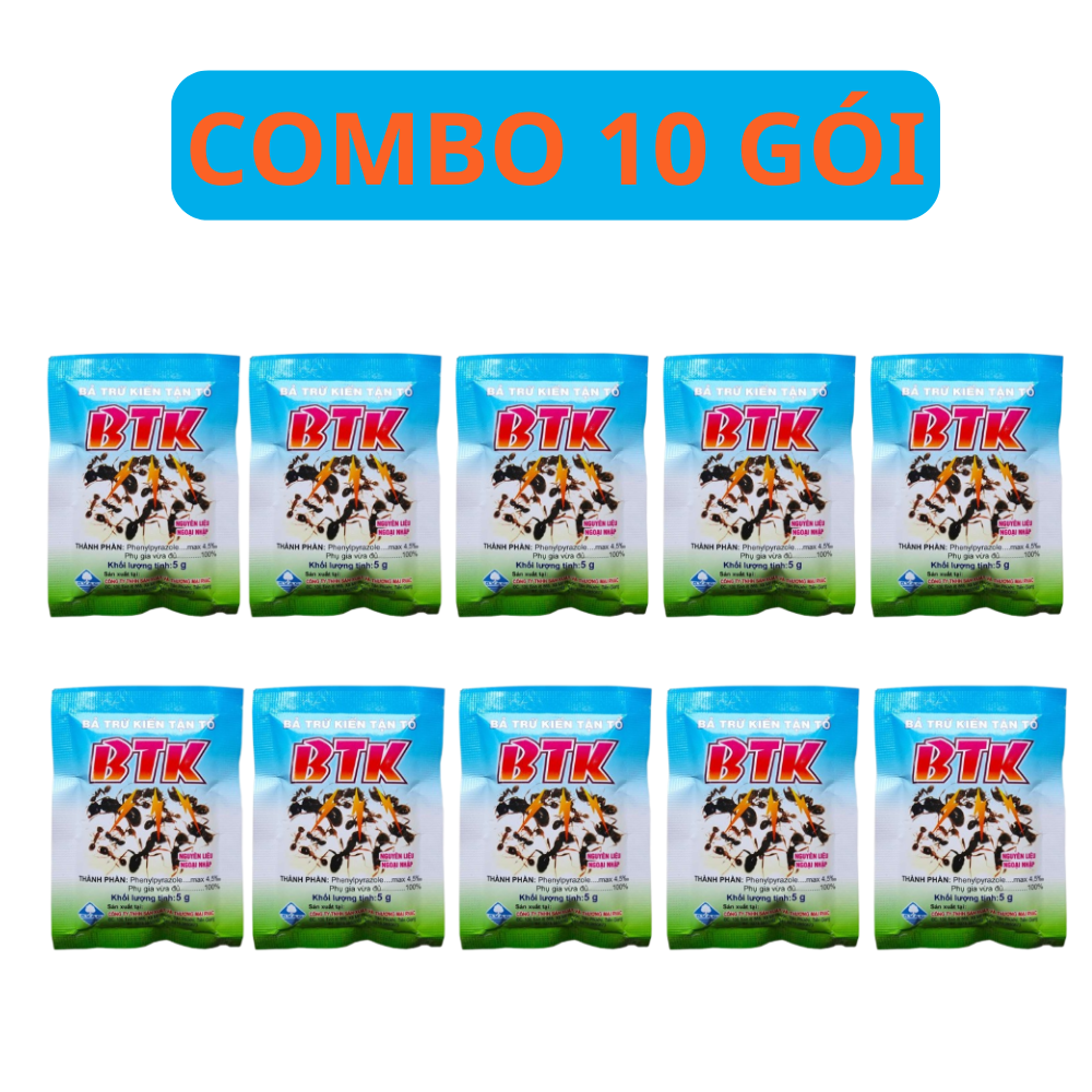 Bả Diệt Kiến Tận Ổ BTK Diệt Nhanh Các Loại Kiến - COMBO 10 GÓI