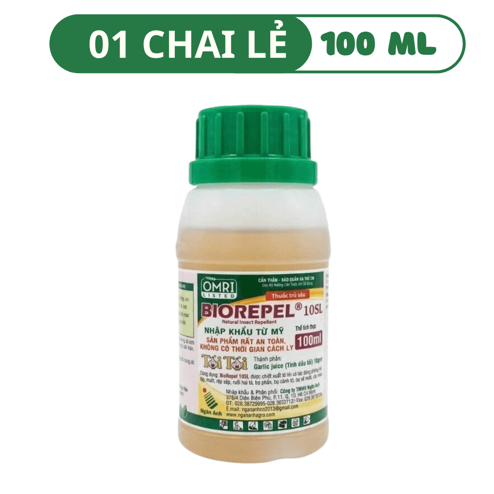 Biorepel 10SL | Thuốc Trừ Sâu Sinh Học Từ Dịch Tỏi Của Mỹ - 01 CHAI (100 ML)