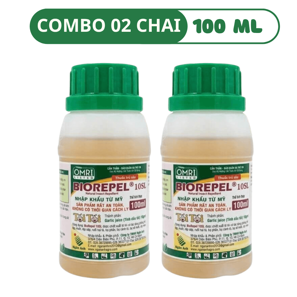 Biorepel 10SL | Thuốc Trừ Sâu Sinh Học Từ Dịch Tỏi Của Mỹ - COMBO 02 CHAI (100 ML)