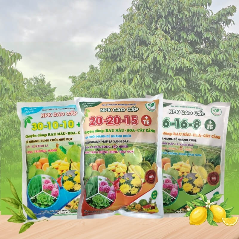 Bộ Ba Phân Bón NPK (301010-202015-16168) | Kích Chồi - Kích Hoa Dưỡng Trái - Phục Hồi Cây