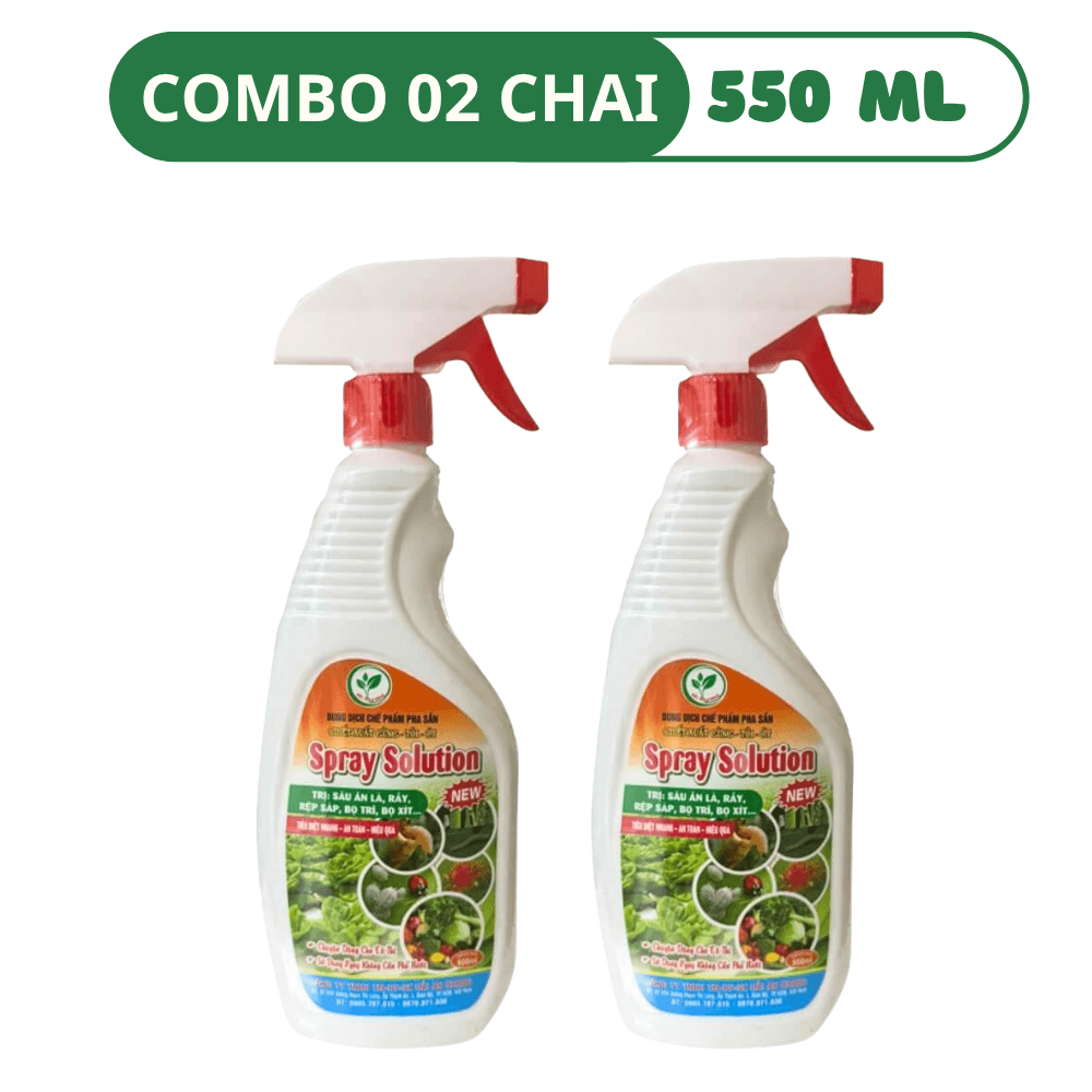 Chế Phẩm Trừ Sâu Sinh Học Spray Solution Trị Sâu Rầy, Bọ Trĩ, Bọ Xít - COMBO 02 CHAI (500 ML)
