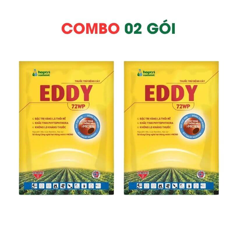 EDDY HỢP TRÍ (EDDY 72WP) | Trừ Bệnh Vàng Lá Thối Rễ, Trừ Nấm Phytophthora - COMBO 02 GÓI