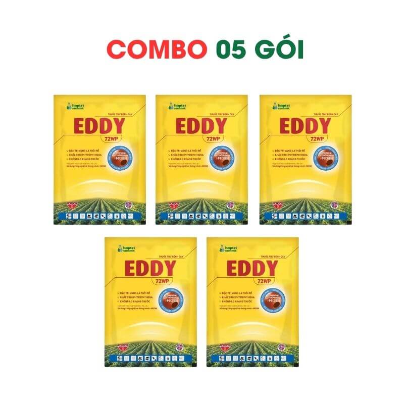 EDDY HỢP TRÍ (EDDY 72WP) | Trừ Bệnh Vàng Lá Thối Rễ, Trừ Nấm Phytophthora - COMBO 05 GÓI