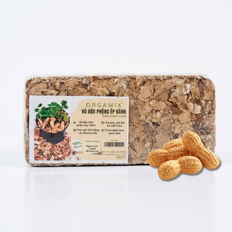Giá Thể Vỏ Đậu Phộng Ép Bánh | Giữ Ẩm, Làm Tơi Xốp Đất, Cung Cấp Dinh Dưỡng Cho Cây