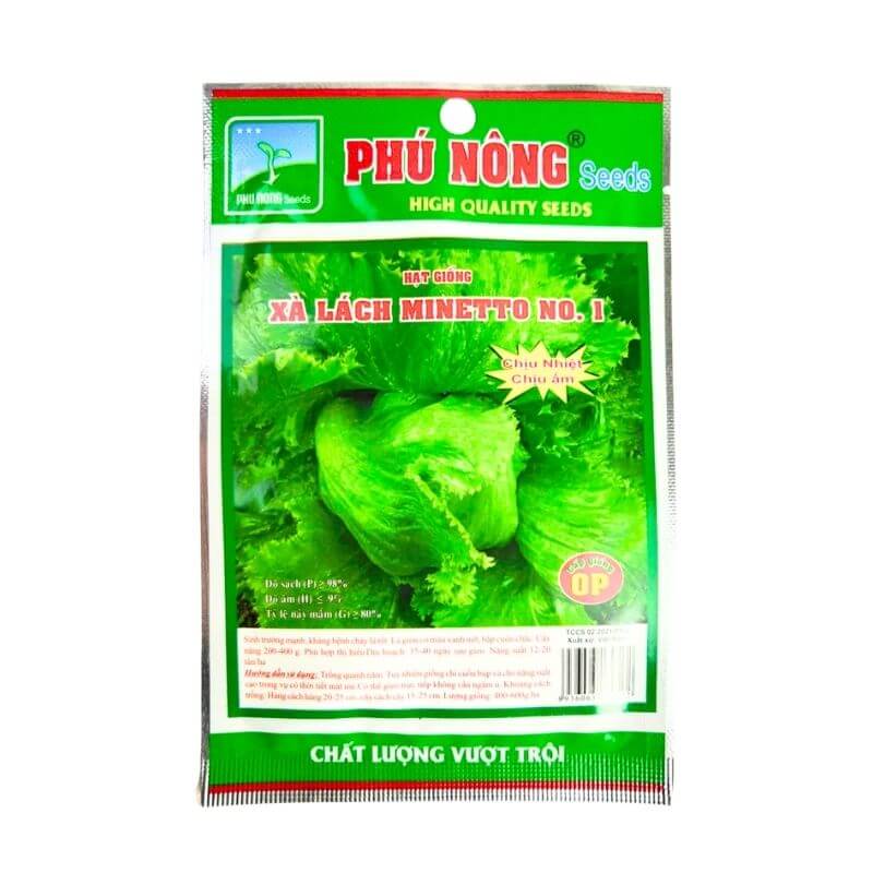 Hạt Giống Xà Lách Minetto Chịu Nhiệt, Chịu Ẩm, Năng Suất Cao Gói 2 Gram