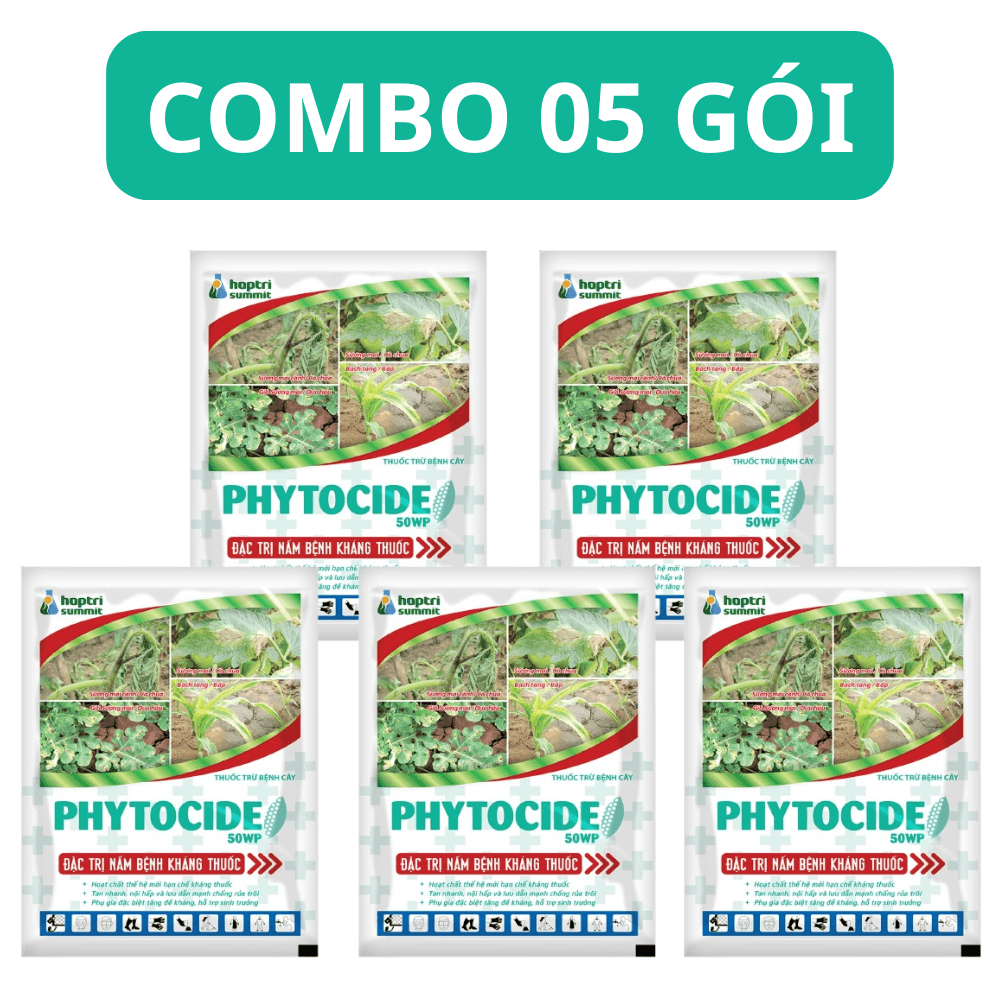PHYTOCIDE 50WP HỢP TRÍ | Đặc Trị Nấm Bệnh Cho Cây Trồng - COMBO 05 GÓI