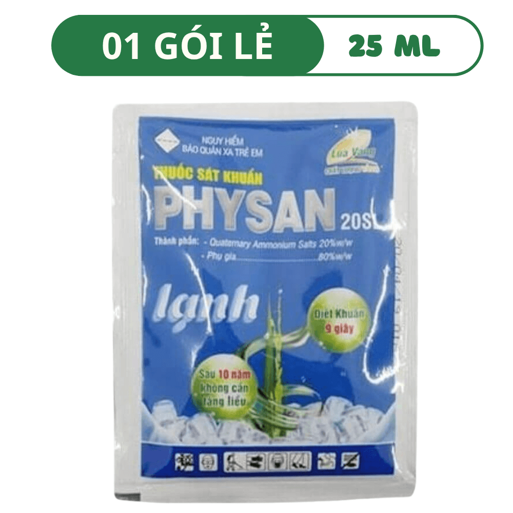 Physan Lạnh 20SL Sát Khuẩn Trừ Nấm Mốc, Tẩy Rong Rêu - 01 GÓI (25 ML)