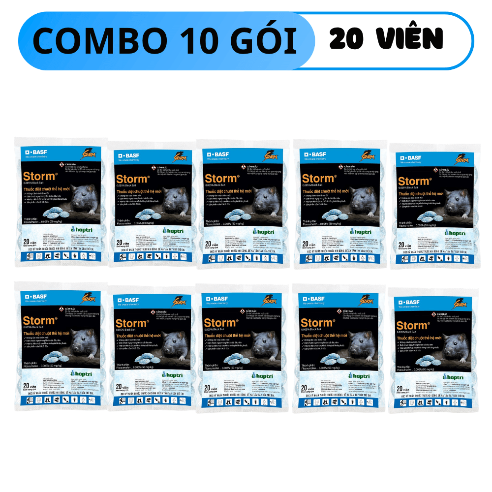 Thuốc Diệt Chuột Storm Gói 20 Viên Hiệu Lực Cao - COMBO 10 GÓI