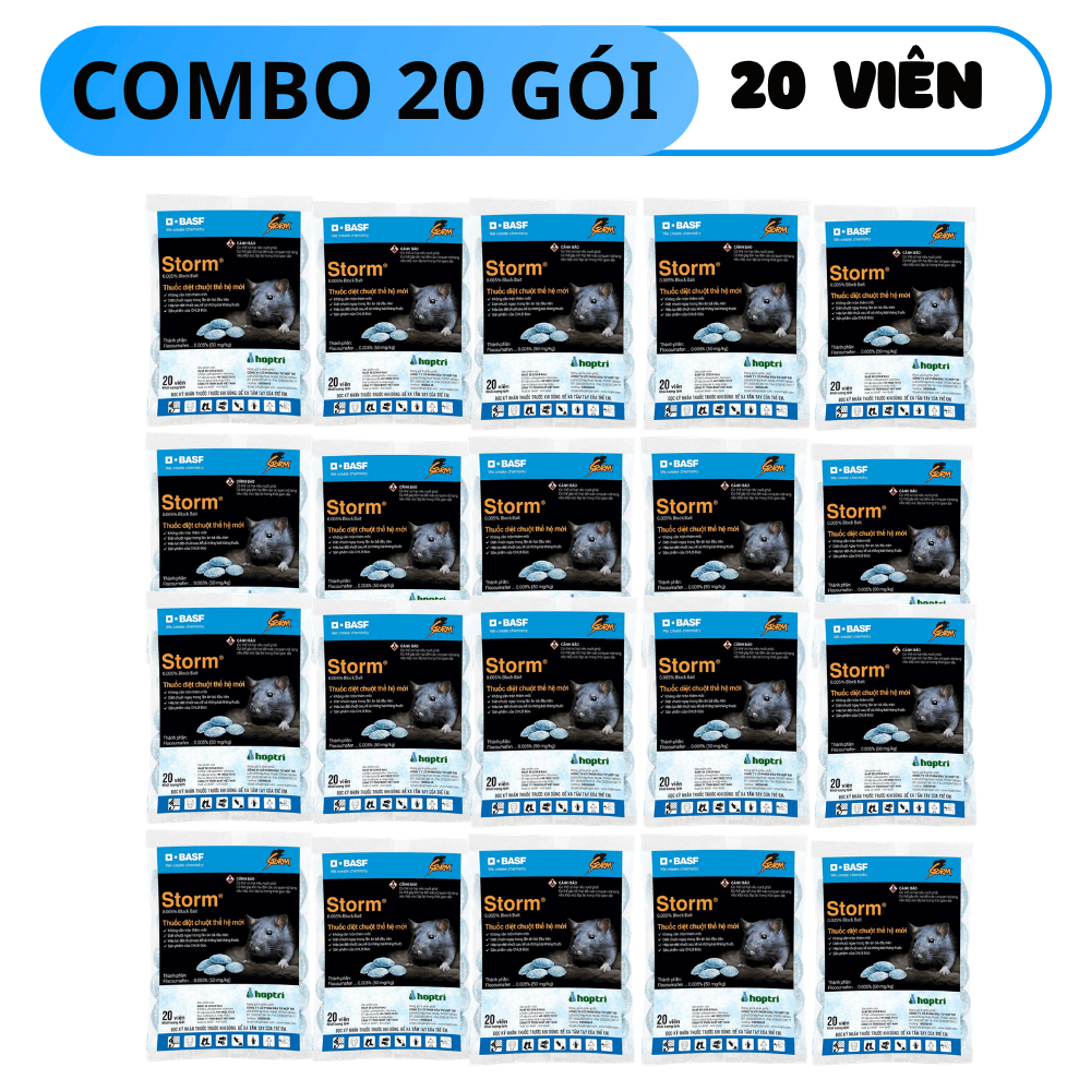 Thuốc Diệt Chuột Storm Gói 20 Viên Hiệu Lực Cao - COMBO 20 GÓI