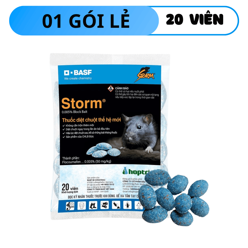Thuốc Diệt Chuột Storm Gói 20 Viên Hiệu Lực Cao - Gói 20 Viên