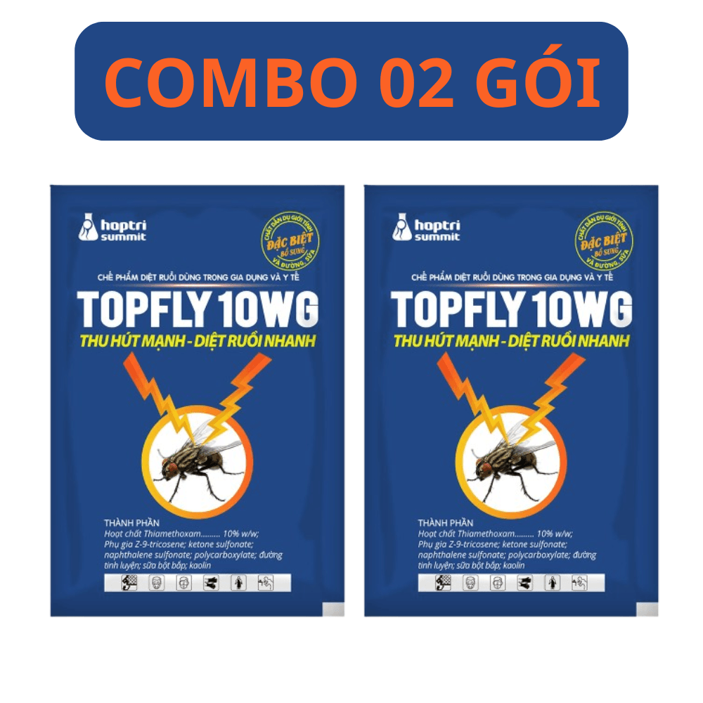 Thuốc Diệt Ruồi TOPFLY 10WG | Thu Hút Mạnh, Diệt Ruồi Nhanh - COMBO 02 GÓI