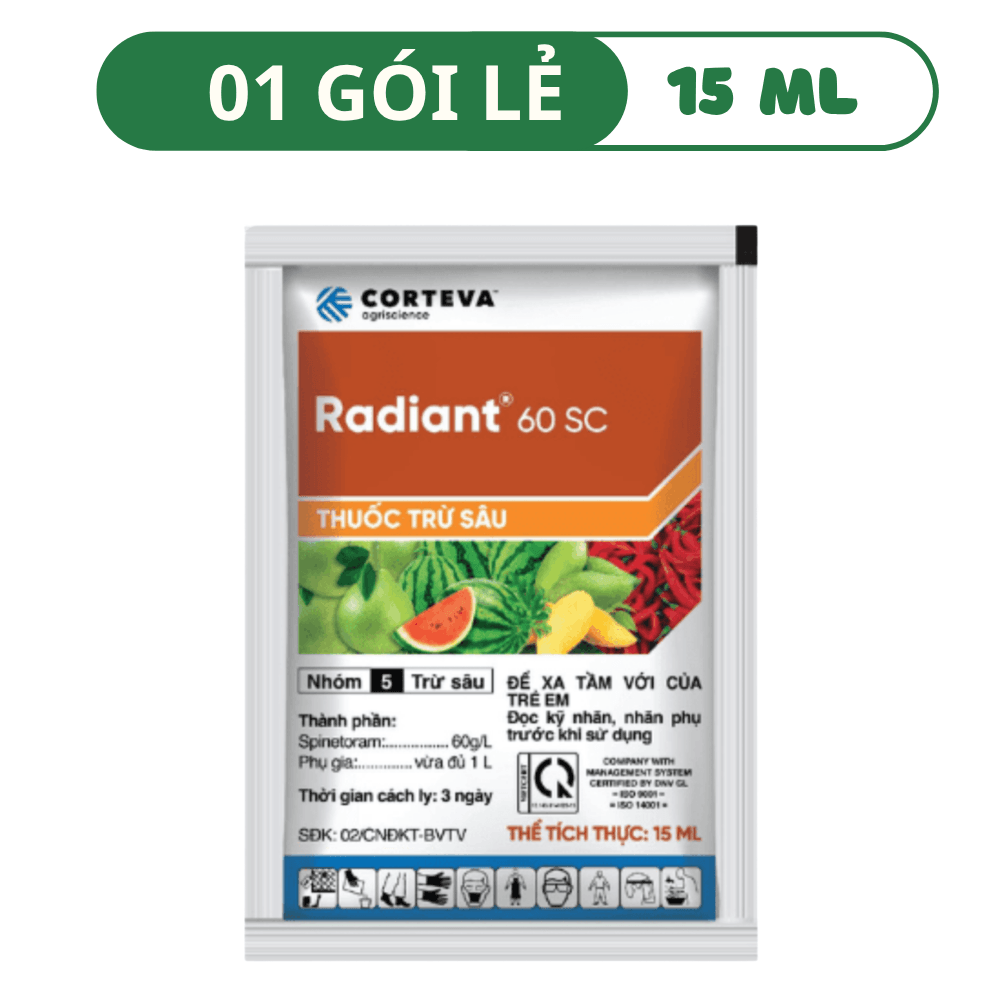 Thuốc Trừ Bọ Trĩ Và Nhện Đỏ Radiant 60 SC - 01 GÓI (15 ML)